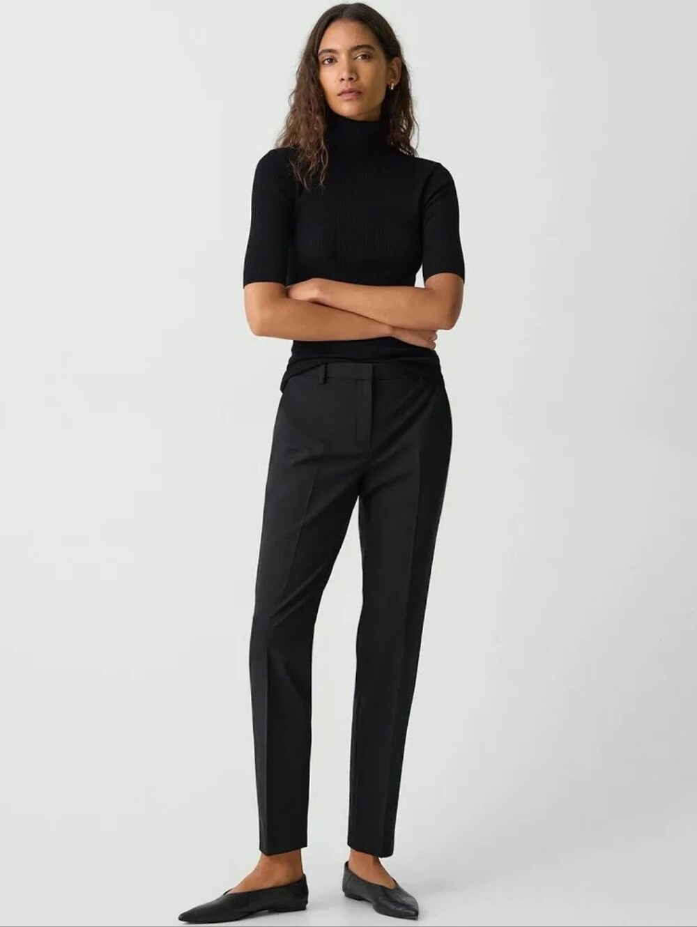 Theory women's Treeca pants trousers wool cropped black 10